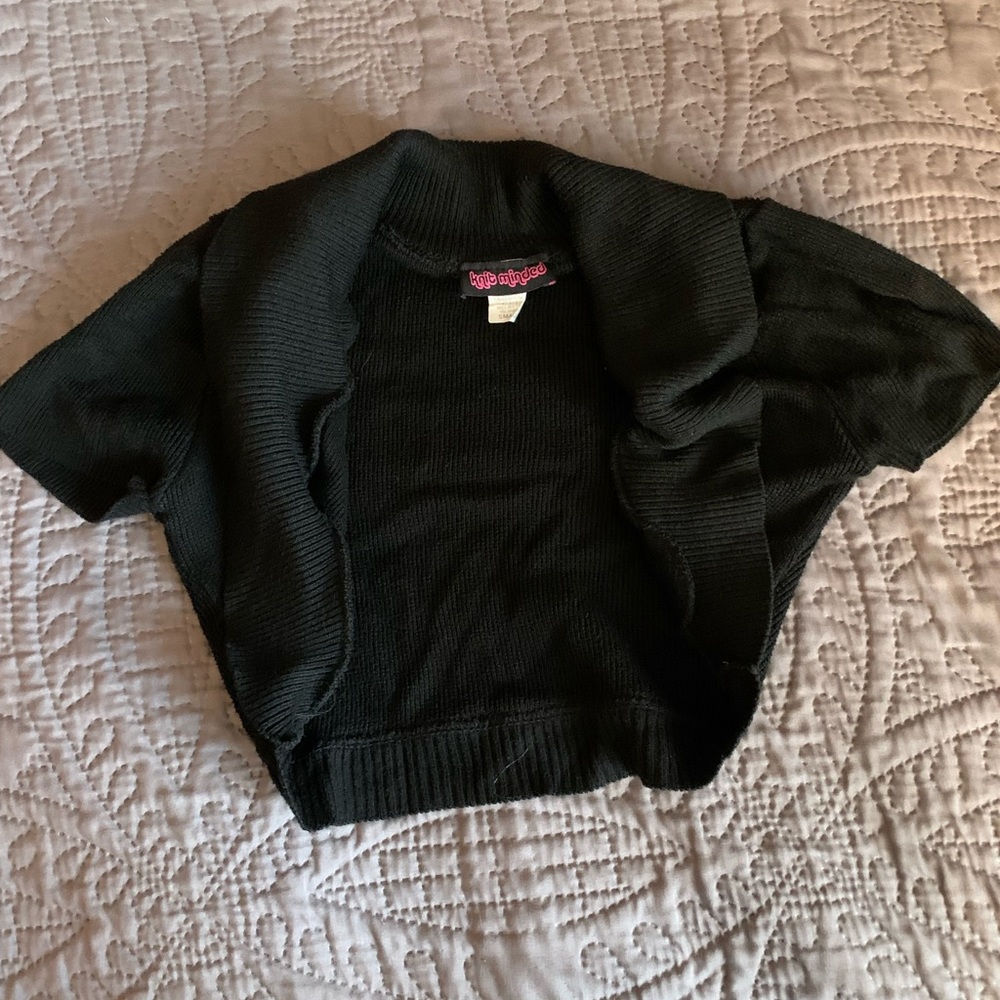 Black Short Sleeve Cardigan
